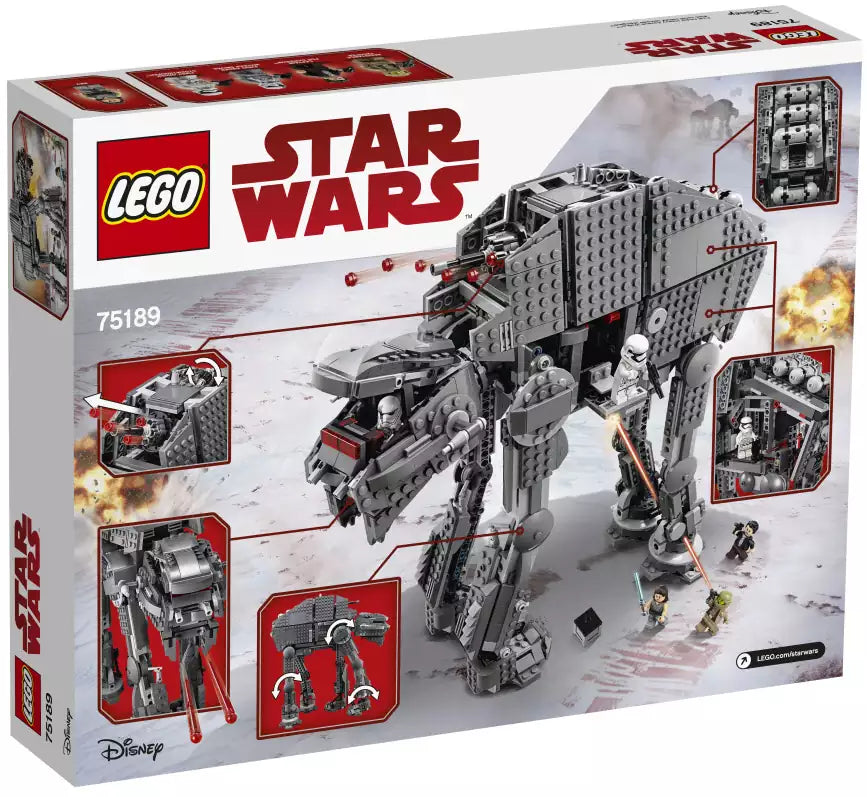 Box Rückansicht: LEGO Star Wars 75189 First Order Heavy Assault Walker