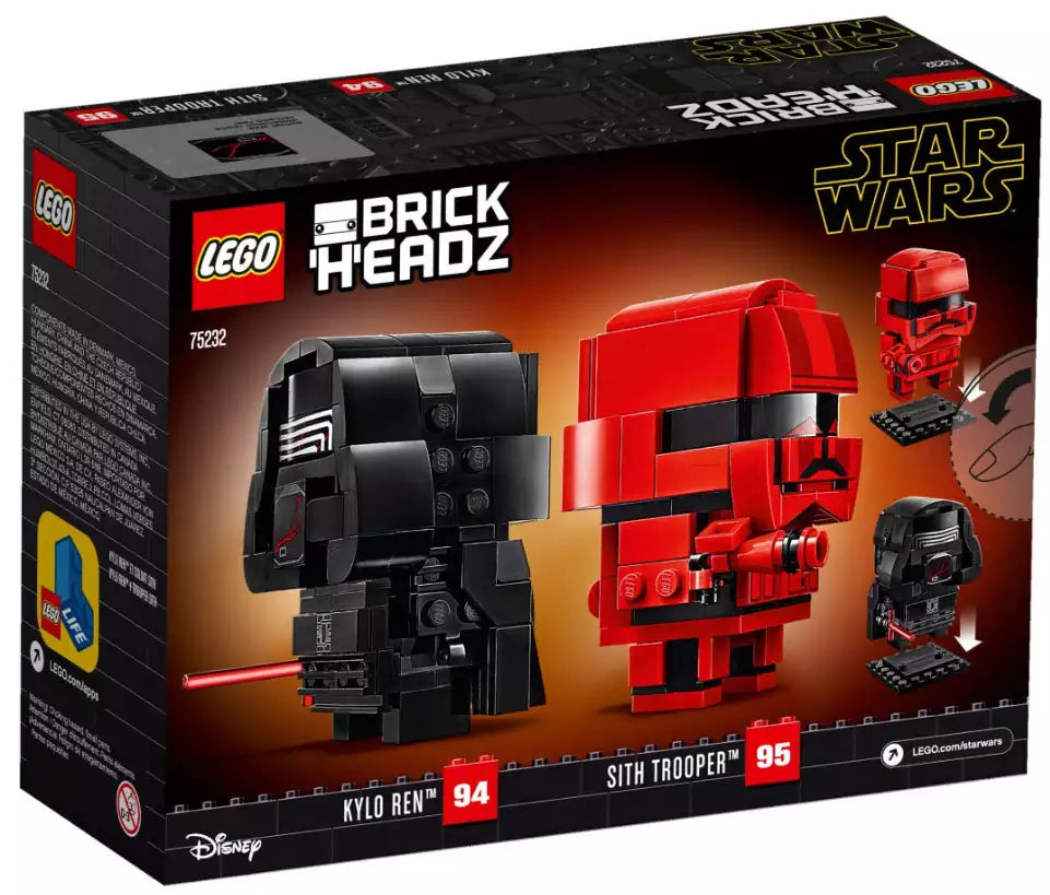 Box Rückansicht: LEGO Brickheadz 75232 Kylo Ren & Sith-Trooper