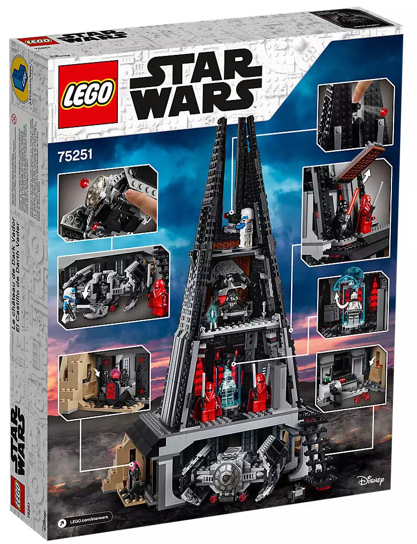 Box Rückansicht: LEGO Star Wars 75251 Darth Vaders Festung