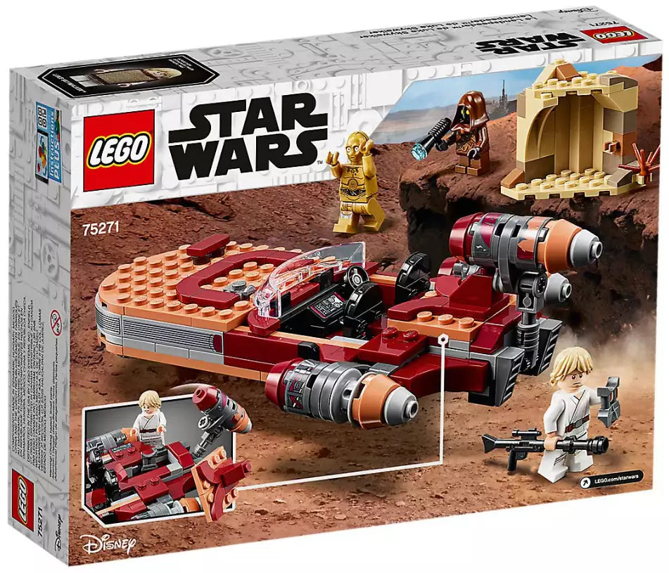 Box Rückansicht: LEGO Star Wars 75271 Luke Skywalkers Landspeeder