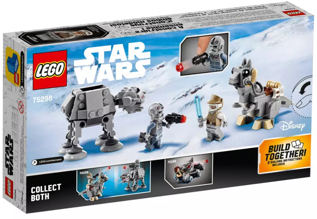 Box Rückansicht: LEGO Star Wars 75298 AT-AT vs. Tauntaun Microfighters