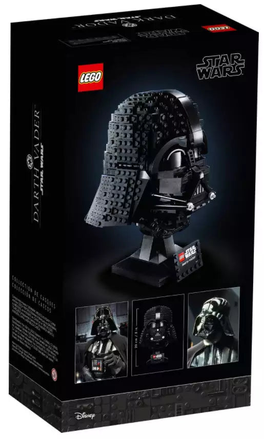 Box Rückansicht: LEGO Star Wars 75304 Darth Vader Helm