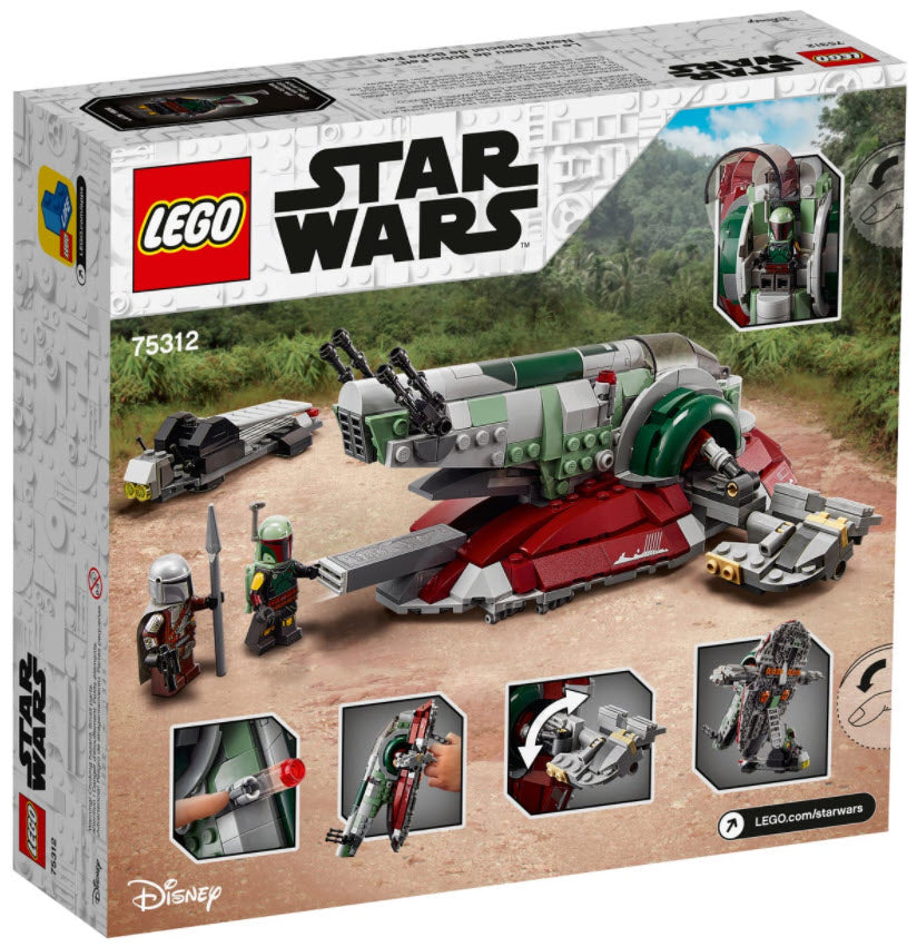 Box Rückansicht: LEGO Star Wars 75312 Boba Fetts Starship