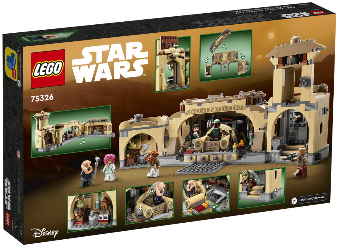 Box Rückansicht: LEGO Star Wars 75326 Boba Fetts Thronsaal