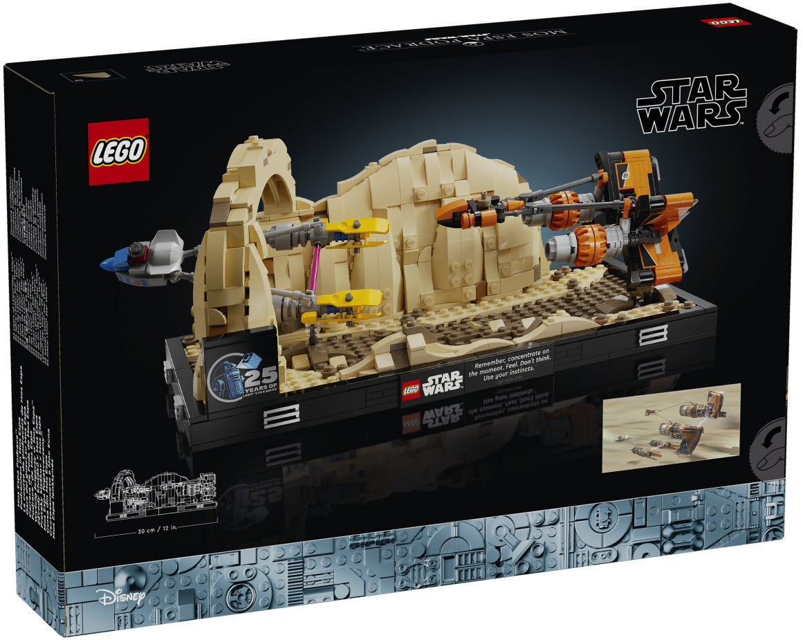 Box Rückansicht: LEGO Star War 75380 Podrennen in Mos Espa – Diorama