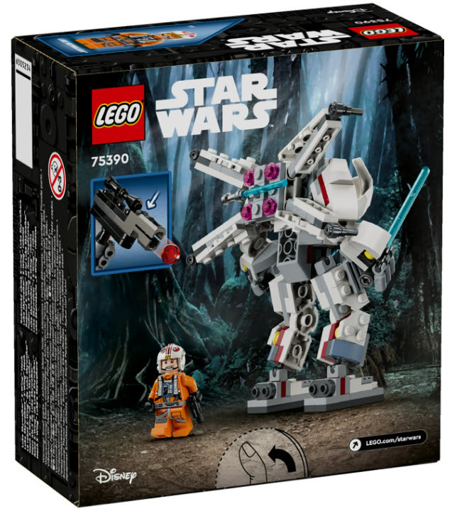 Box Rückansicht: LEGO Star War 75390 Luke Skywalkers X-Wing Mech