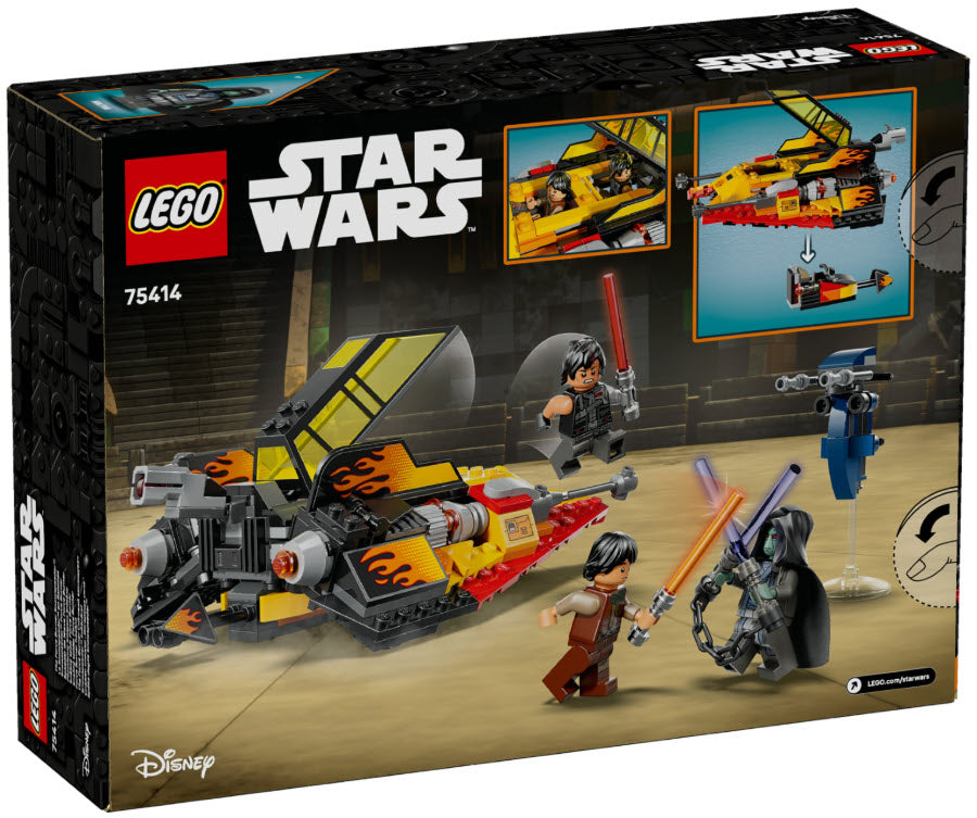 Box Rückseite: LEGO Star Wars 75414 The Force Burner Snowspeeder