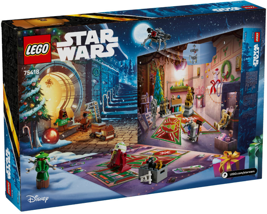 Box Rückseite: LEGO Star Wars 75418 Adventskalender 2025