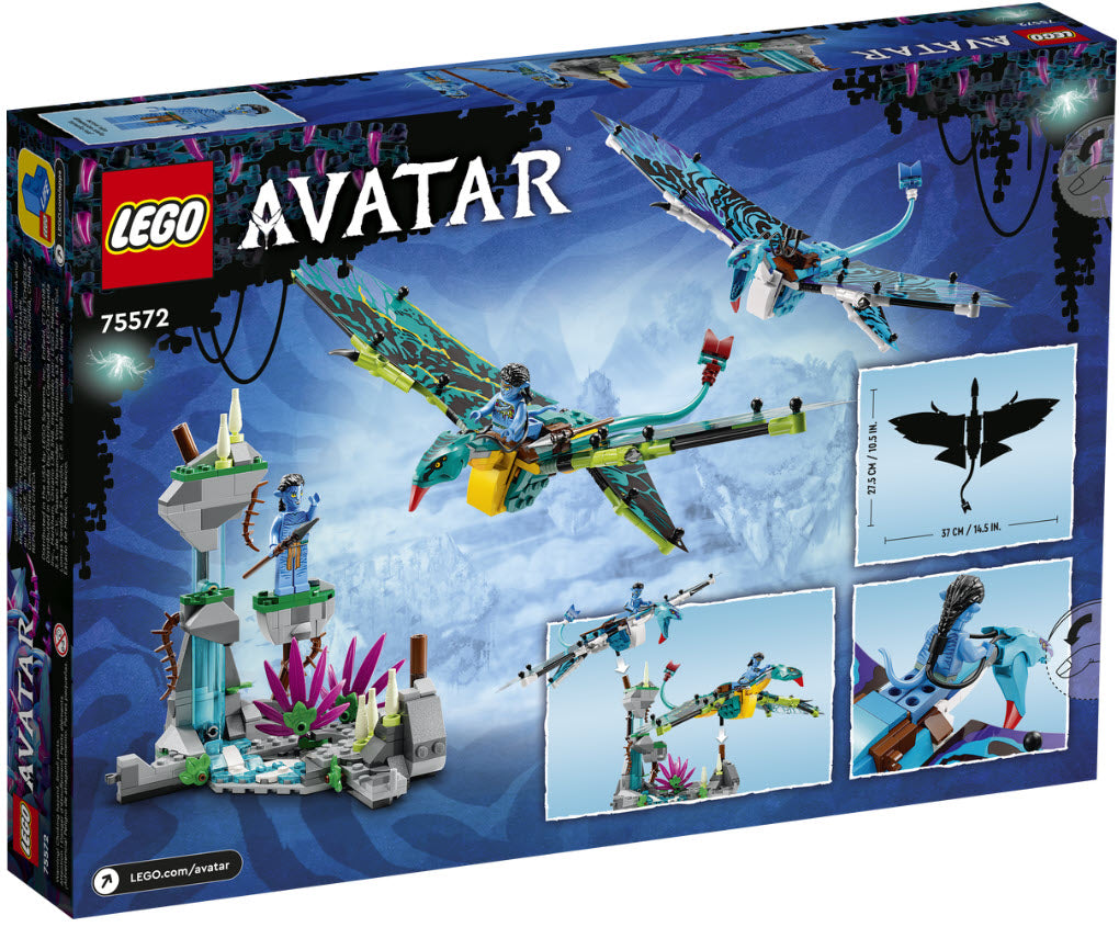 Box Rückseite: LEGO Avatar 75572 Jakes und Neytiris erster Flug auf einem Banshee