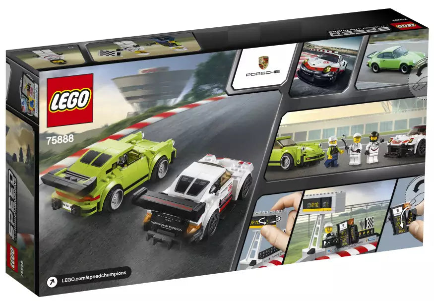 Box Rückseite: LEGO Speed Champions 75888 Porsche 911 RSR und 911 Turbo 3.0
