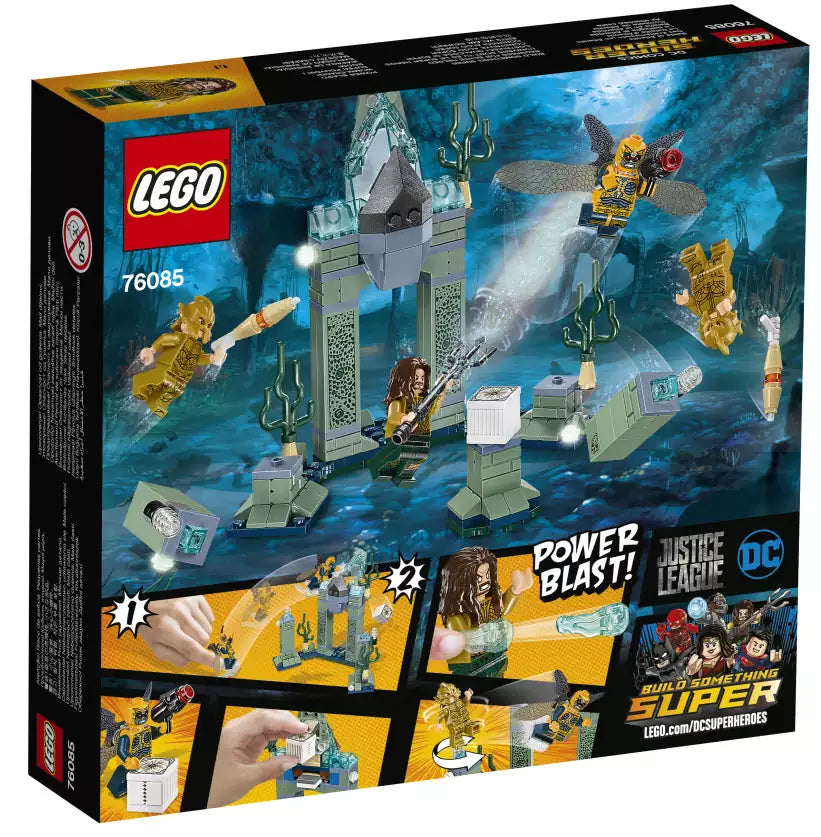 Box Rückansicht: LEGO Super Heroes 76085 Das Kräftemessen um Atlantis