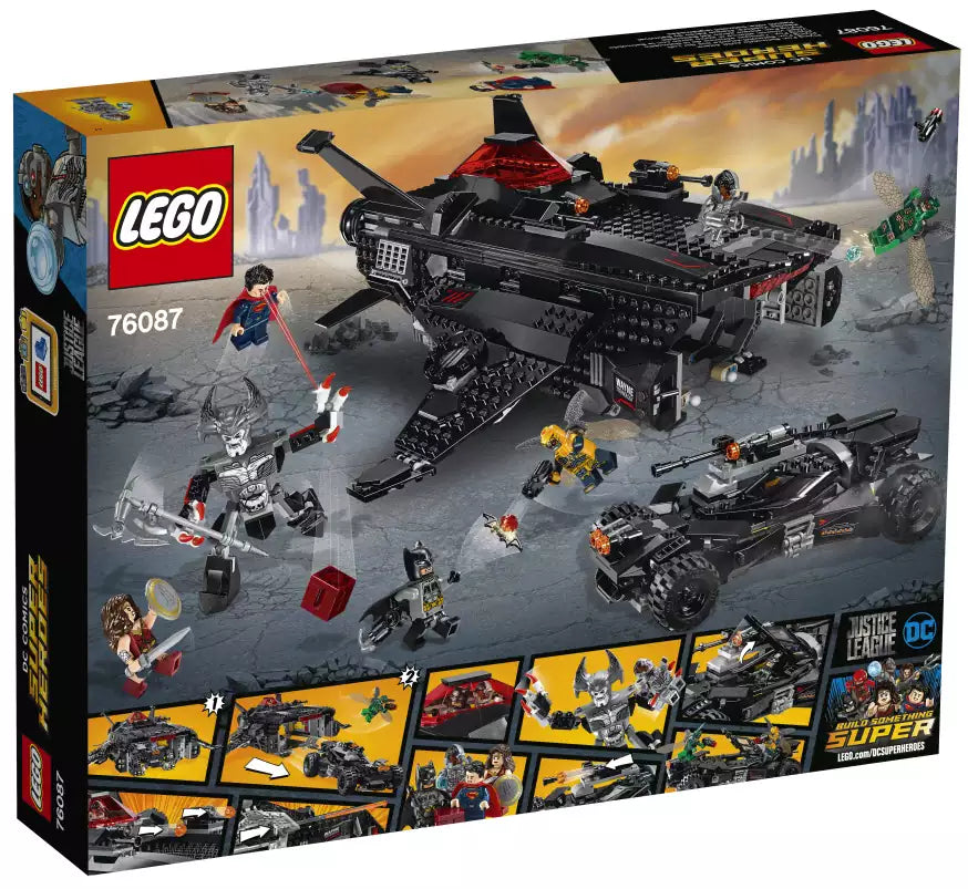 Box Rückansicht: LEGO Super Heroes 76087 Batmobil-Attacke aus der Luft