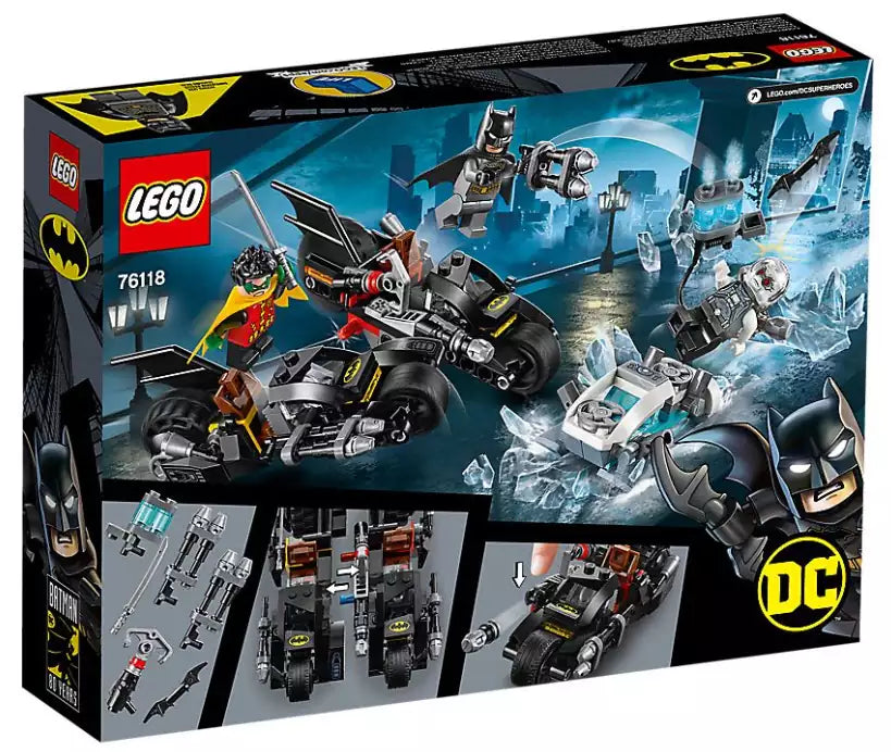 Box Rückansicht: LEGO Super Heroes 76118 Batcycle-Duell mit Mr. Freeze