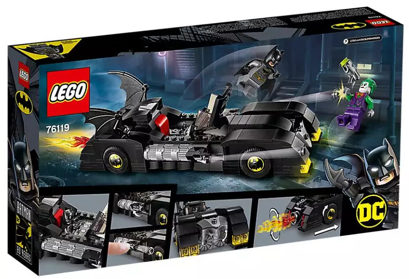 Box Rückansicht: LEGO Super Heroes 76119 Batmobile: Verfolgungsjagd mit dem Joker