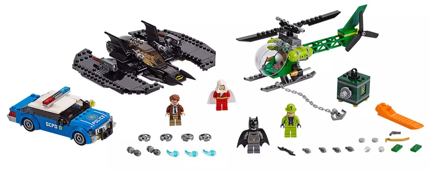 Inhalt: LEGO Super Heroes 76120 Batman: Batwing und der Riddler-Überfall