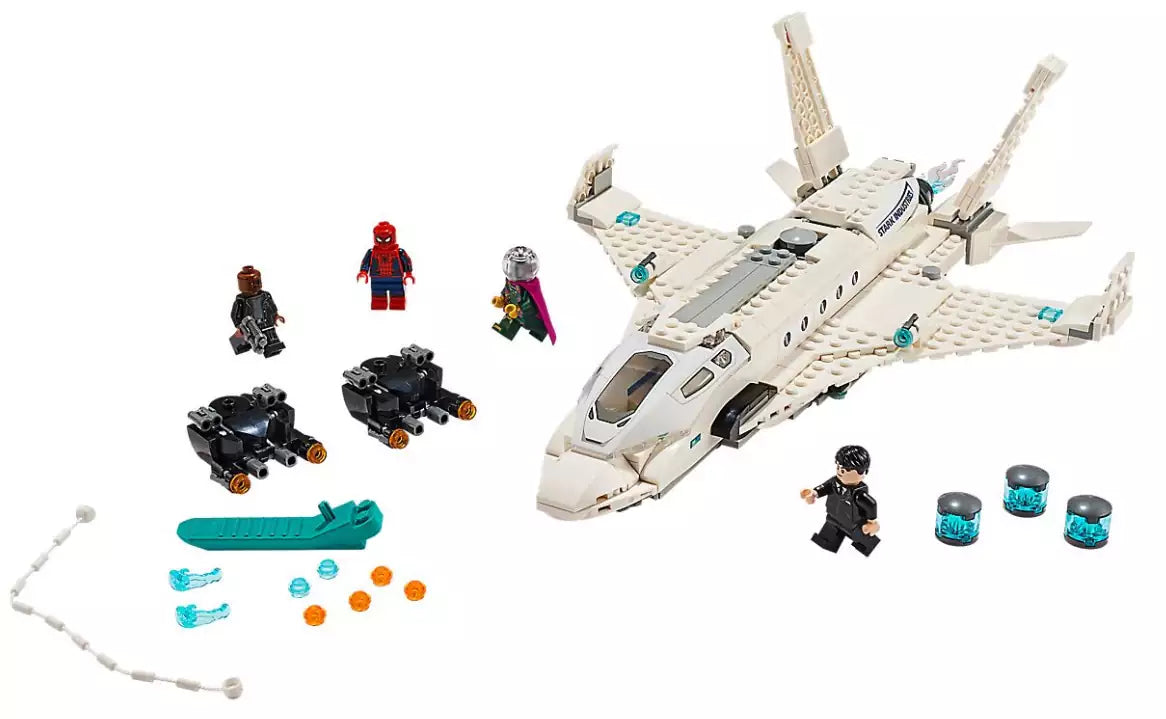 Inhalt: LEGO Super Heroes 76130 Starks Jet und der Drohnenangriff