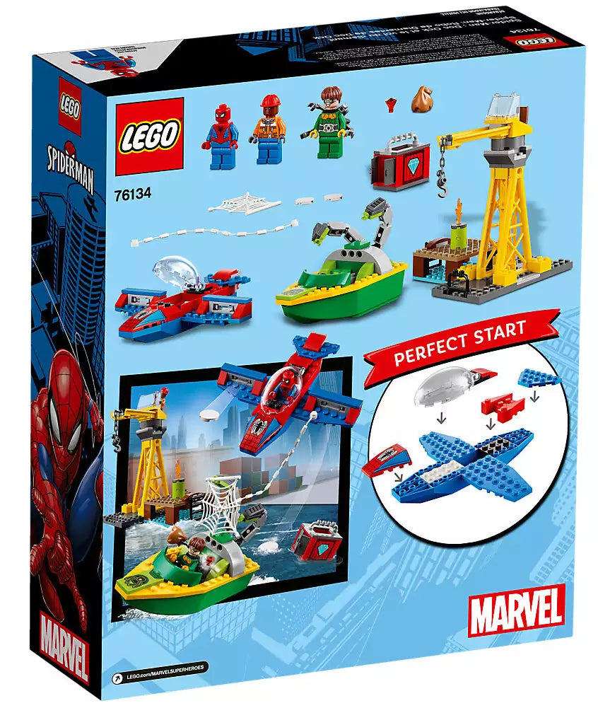 Box-Rückansicht: LEGO Super Heroes 76134 Diamantenraub mit Doc Ock