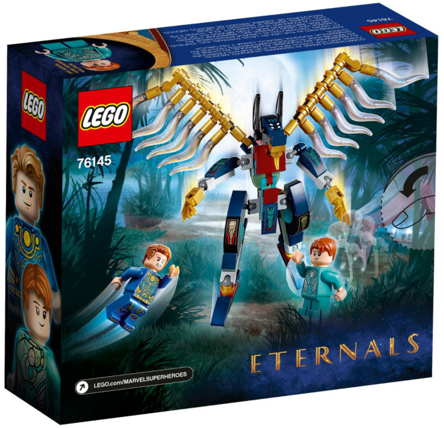 Box Rückansicht: LEGO Super Heroes 76145 Luftangriff der Eternals