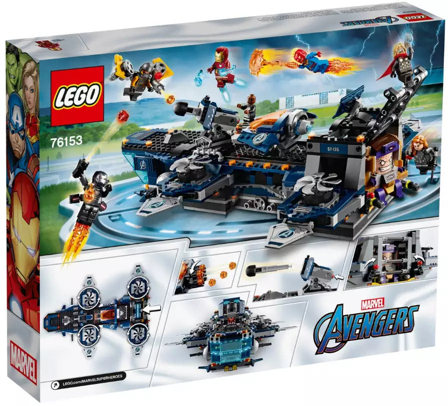 Box Rückansicht: LEGO Super Heroes 76153 Avengers Helicarrier