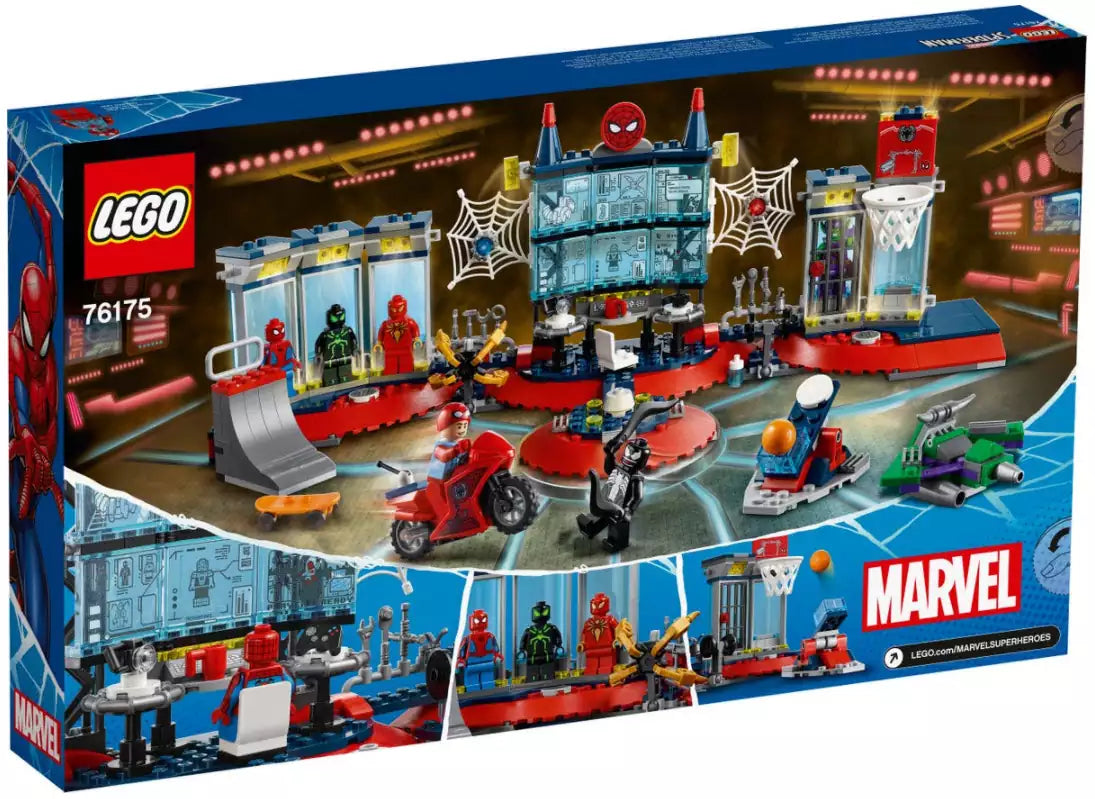 Box Rückansicht: LEGO Super Heroes 76175 Angriff auf Spider-Mans Versteck