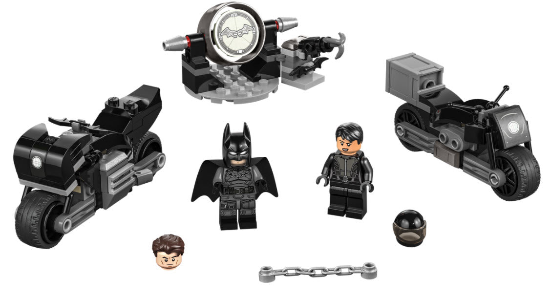 Inhalt: LEGO Super Heroes 76179 Batman & Selina Kyle: Verfolgungsjagd auf dem Motorrad