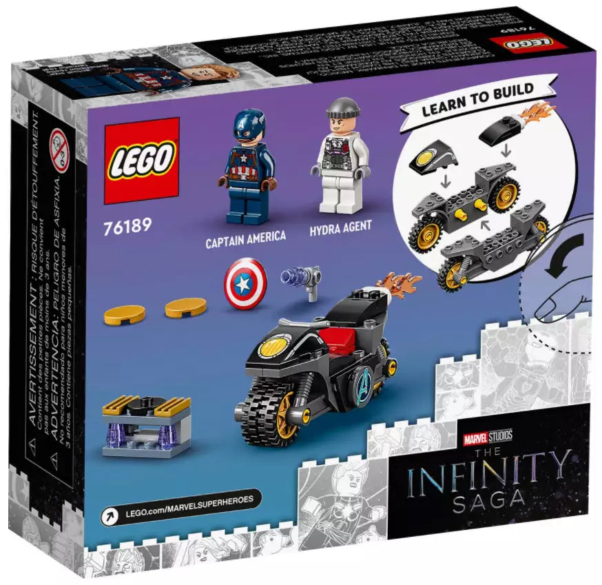 Box Rückansicht: LEGO Super Heroes 76189 Duell zwischen Captain America und Hydra