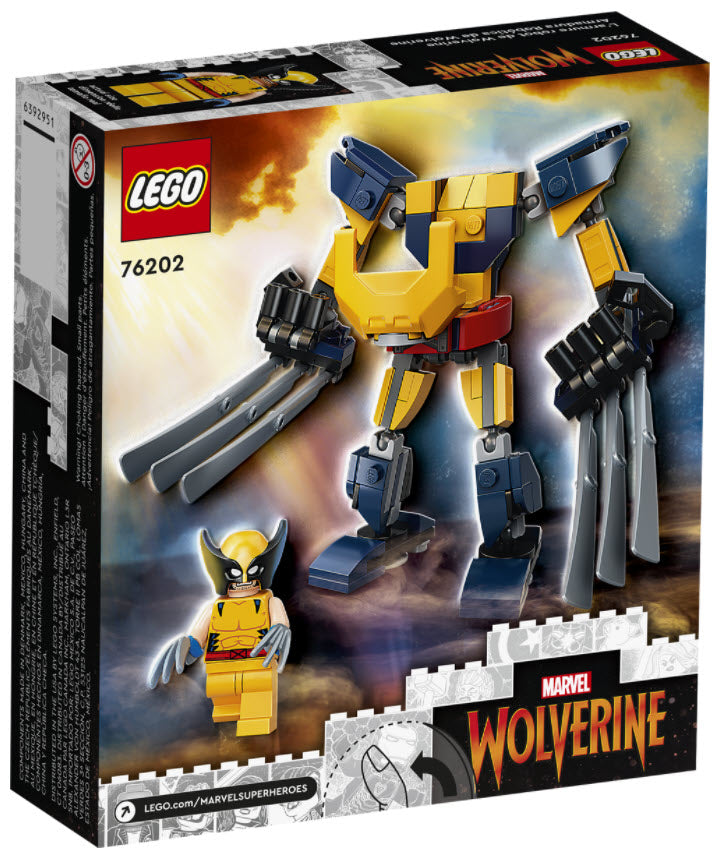 Box Rückseite: LEGO Super Heroes 76202 Wolverine Mech