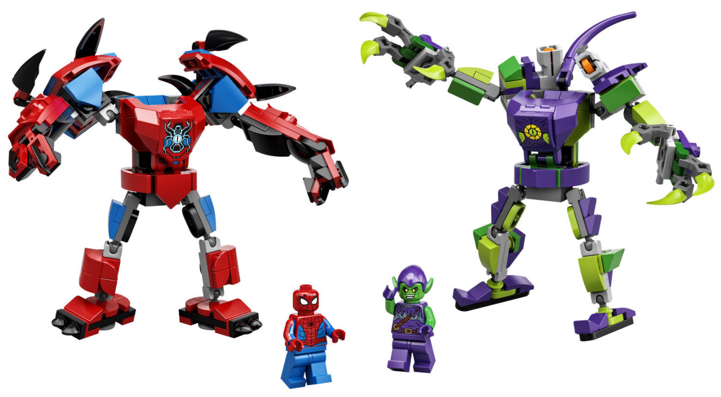 Inhalt: LEGO Super Heroes 76219 Spider-Mans und Green Goblins Mech-Duell