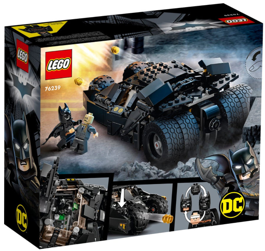 Box Rückansicht: LEGO Super Heroes 76239 Batmobile Tumbler: Duell mit Scarecrow
