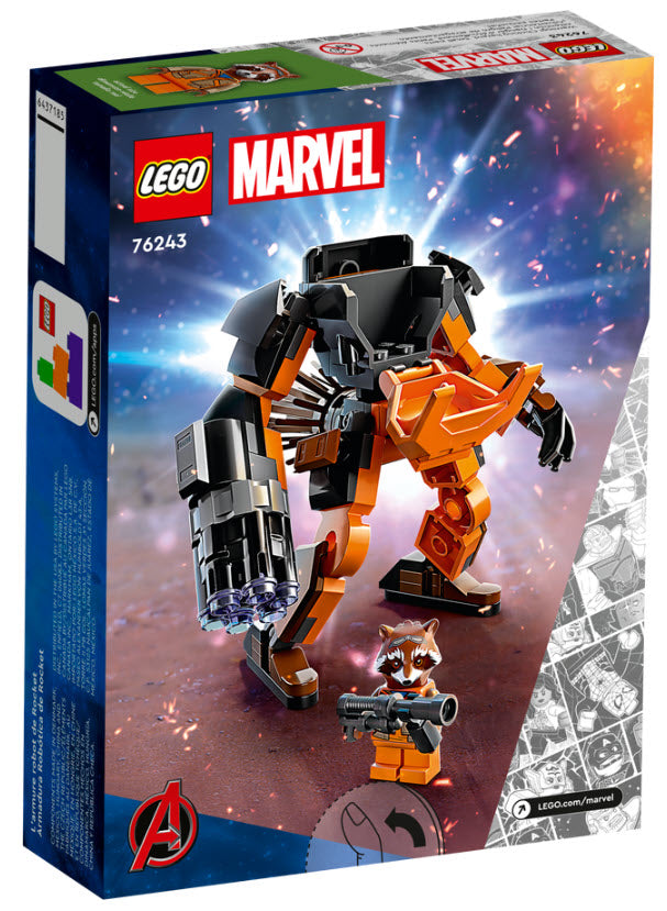 Box Rückseite: LEGO Super Heroes 76243 Rocket Mech