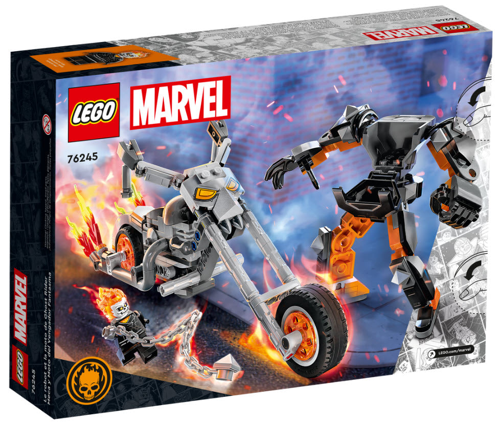 Box Rückseite: LEGO Super Heroes 76245 Ghost Rider mit Mech & Bike