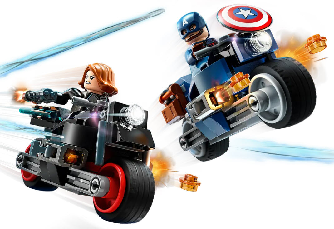 Detail 1: LEGO Super Heroes 76260 Black Widows & Captain Americas Motorräder