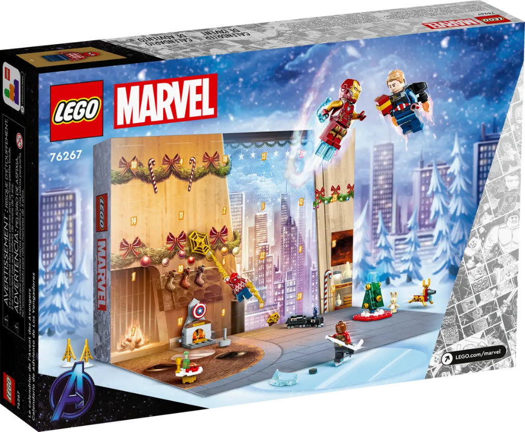Box Rückseite: LEGO Super Heroes 76267 Avengers Adventskalender 2023