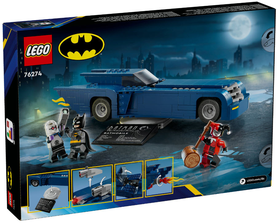 Box Rückansicht: LEGO Super Heroes 76274 Batman im Batmobil vs. Harley Quinn und Mr. Freeze