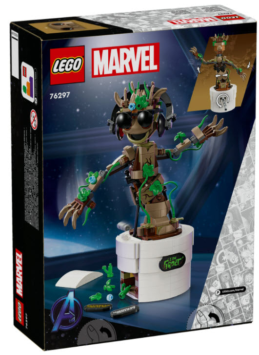 Box Rückansicht: LEGO Super Heroes 76297 Tanzender Groot