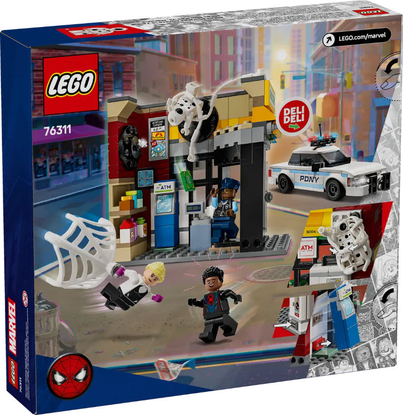 Box Rückseite: LEGO Super Heroes 76311 Spider-Verse: Miles Morales vs. Spot