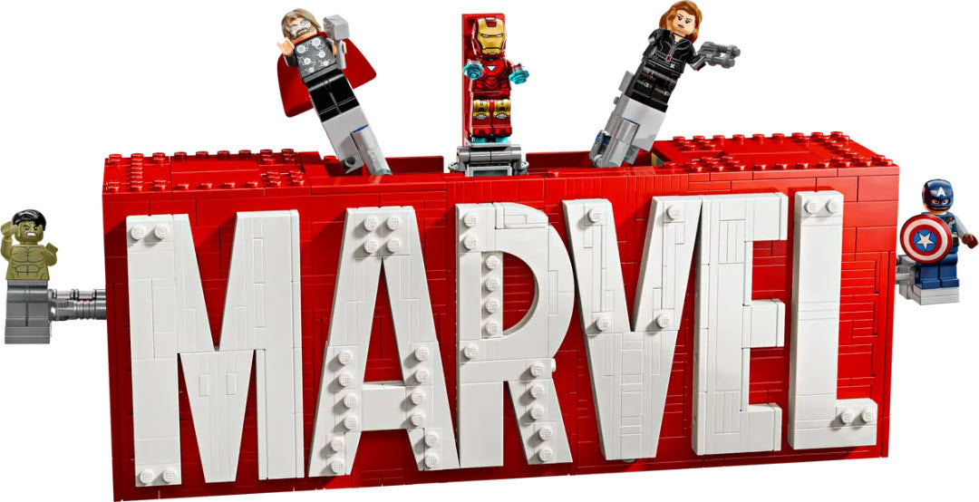 Inhalt: LEGO Super Heroes 76313 MARVEL Logo & Minifiguren