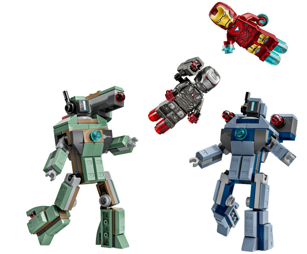 Inhalt: LEGO Super Heroes 76320 Iron Man & War Machine vs. Hammer-Drohnen