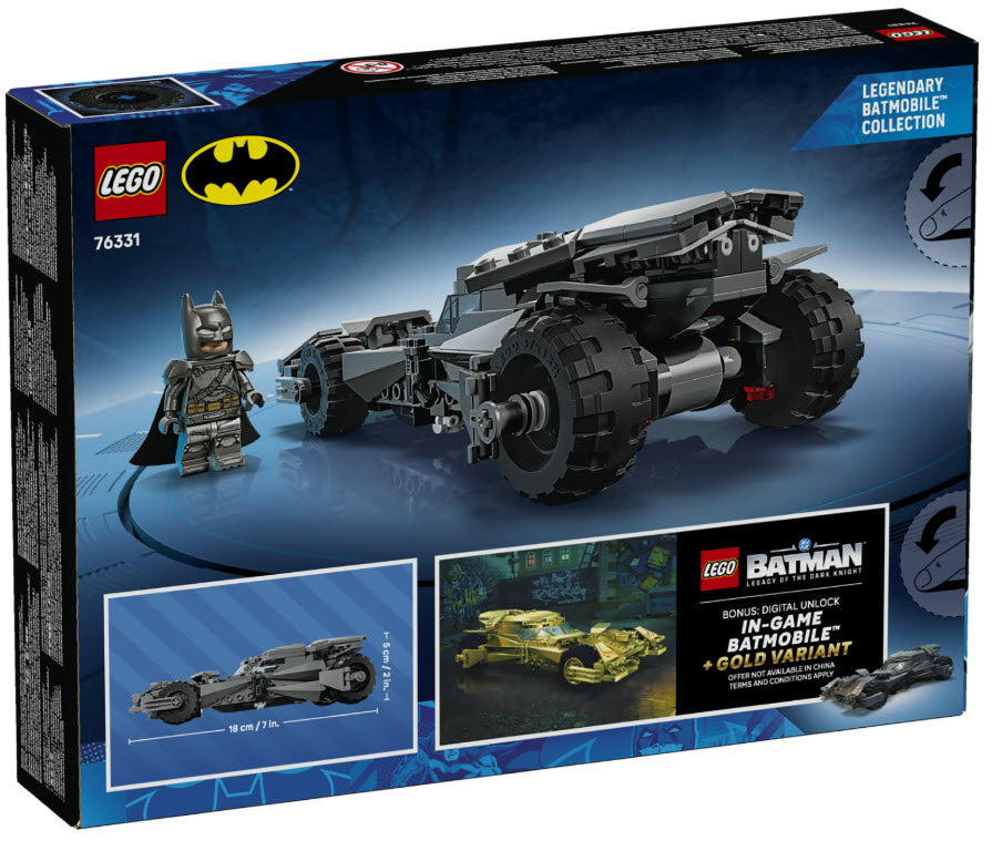 Box Rückseite: LEGO Super Heroes 76331 Batman vs. Superman: Batmobil