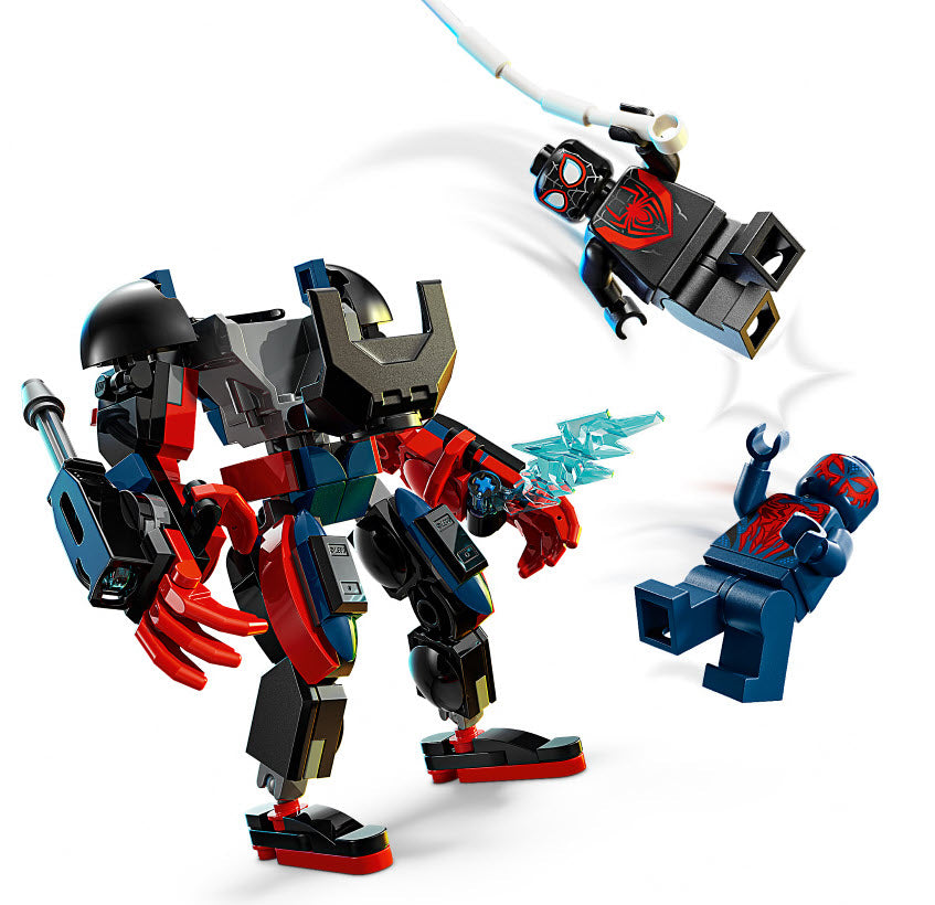 Detail 1: LEGO Super Heroes 76337 Miles Morales Mech vs. Spider-Man 2099