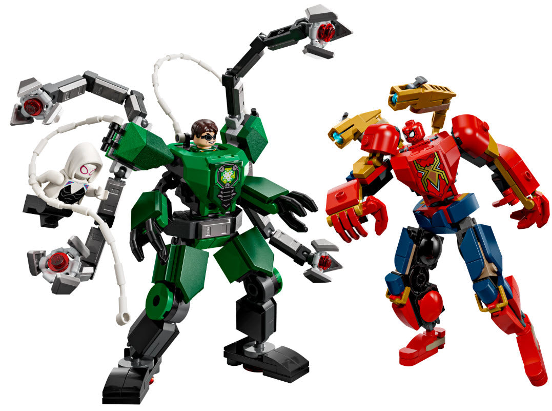 Inhalt: LEGO Super Heroes 76338 Mech-Duell: Spider-Man vs. Doc Ock