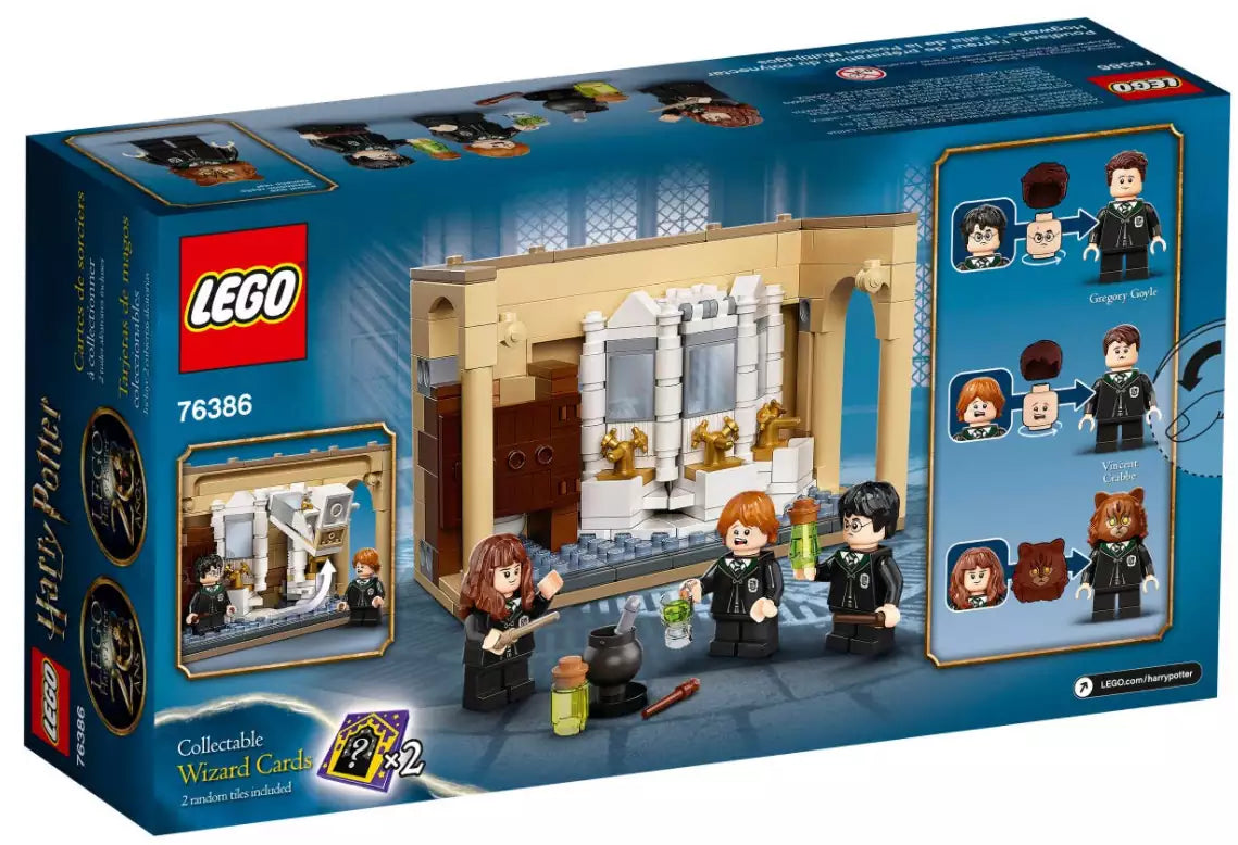 Box Rückansicht: LEGO Harry Potter 76386 Hogwarts: Misslungener Vielsafttrank