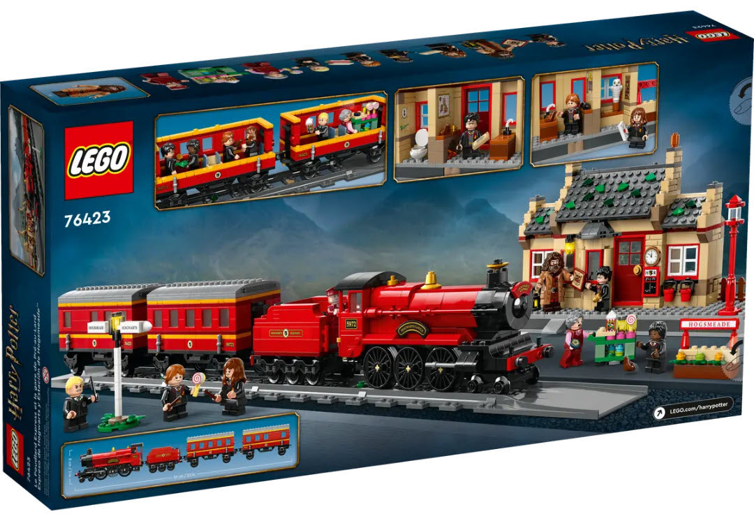 Box Rückansicht: LEGO Harry Potter 76423 Hogwarts Express & der Bahnhof von Hogsmeade
