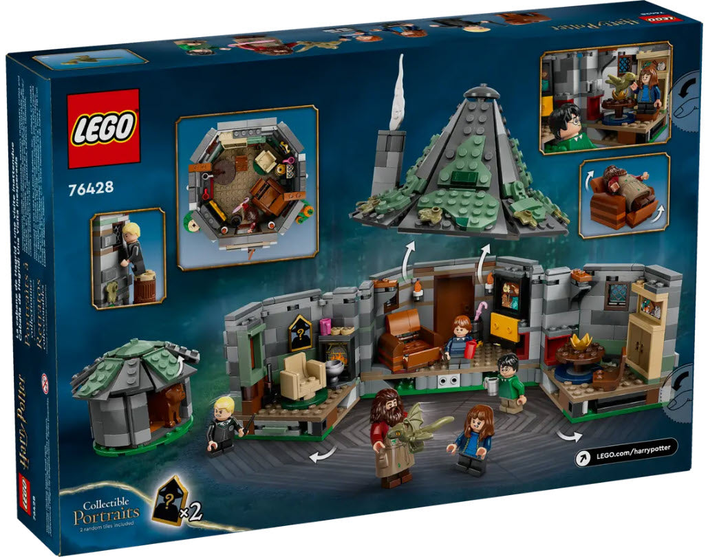 Box Rückansicht: LEGO Harry Potter 76428 Hagrids Hütte: Ein unerwarteter Besuch