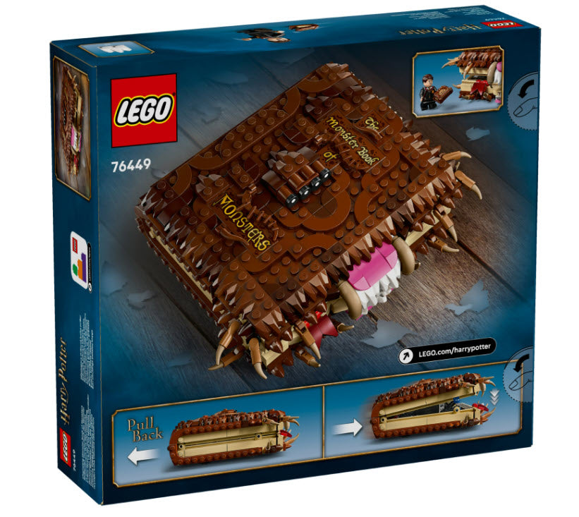 Box Rückseite: LEGO Harry Potter 76449 Beißendes Monsterbuch der Monster