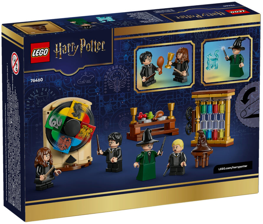 Box Rückseite: LEGO Harry Potter 76460 Schloss Hogwarts: Auswahlzeremonie mit dem Sprechenden Hut