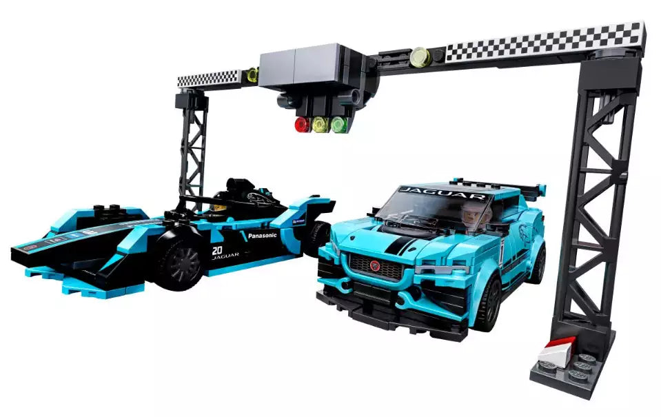Inhalt: LEGO Speed Champions 76898 Formula E Panasonic Jaguar Racing GEN2 car & Jaguar I-PACE eTROPHY