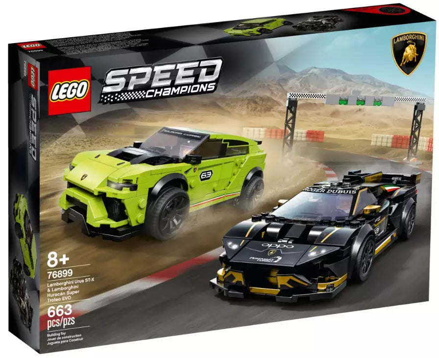 LEGO Speed Champions 76899 Lamborghini Urus ST-X & Lamborghini Huracán Super Trofeo EVO