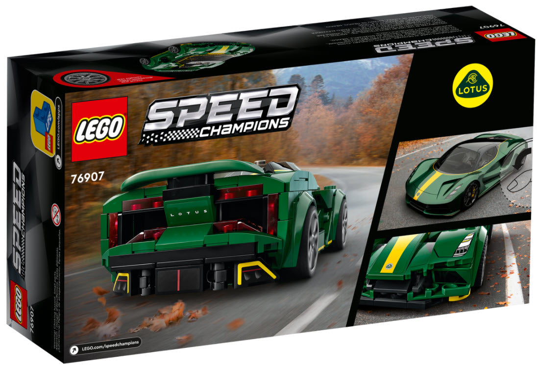 Box Rückansicht: LEGO Speed Champions 76907 Lotus Evija