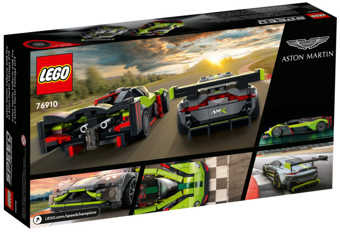 Box Rückansicht: LEGO Speed Champions 76910 Aston Martin Valkyrie AMR Pro & Aston Martin Vantage GT3